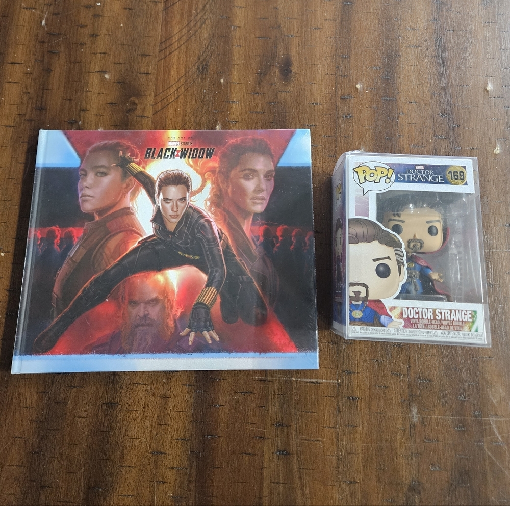 Marvel Studios Black Widow The Art Of The Movie HC & Funko Pop Dr. Strange Lot